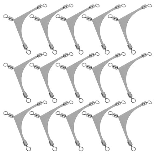 MAJORMENCH 15 Eslabones Giratorios de Pesca de 3 Vías Acero Inoxidable Tamaño Accesorio para Aparejos de Pesca al Aire Libre en Agua Salada y Curricán