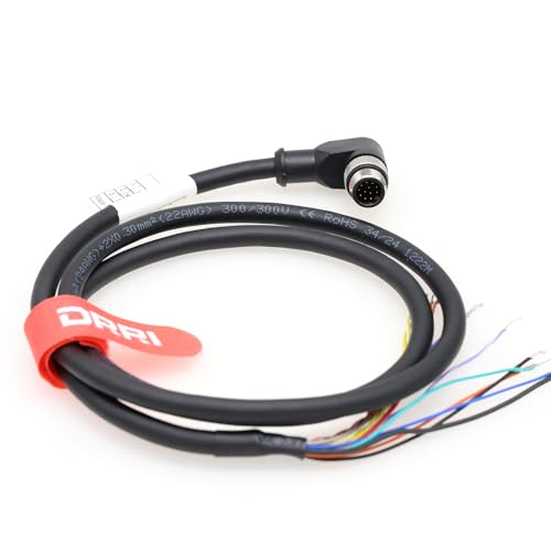 DRRI コグネックスビジョンシステム AC入力ラインコード FXR90 RFIDリーダー M12 12ピン オス Aコード ライトアングル パワー I/O センサーケーブル