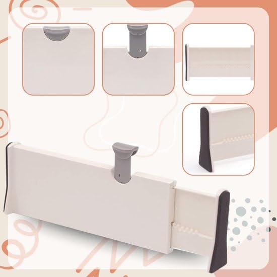 Schubladenteiler 12er-Set – verstellbar 28–43 cm – 10 cm hoch – Weiß