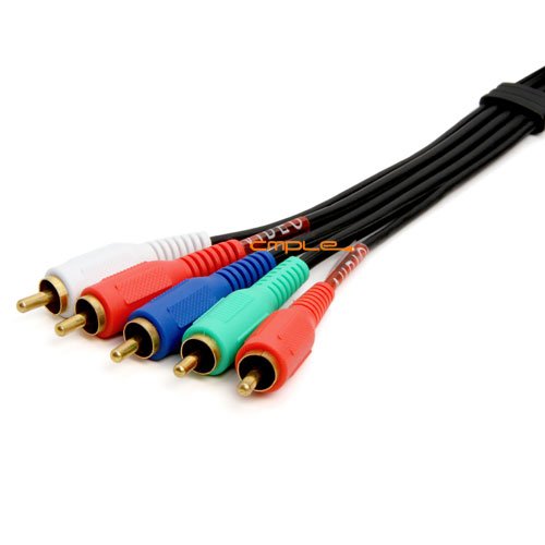 image for Cmple 5-RCA Male to 5RCA Male RGB Component Audio Video Cable for HDTV
