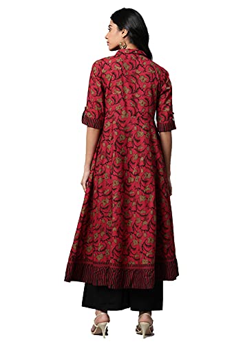 Yash Gallery Women's Indian Style Cotton Floral Printed Anarkali Kurta For Summer4