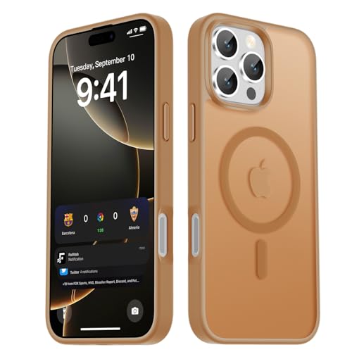 Image of LATVIN for iPhone 16 Pro Max Case, Magnetic Phone Cover, Compatible with MagSafe, Military Grade Protection, Translucent Matte Frosted Back, Desert