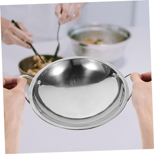 Wok de acero inoxidable con asas y tapa redonda miniatura 2