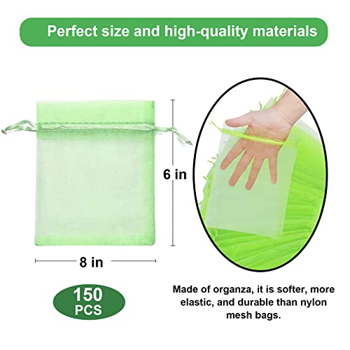 80 Pieces Fruit Protection Bags, 6X8 Inch Fruit Netting Bags With Drawstring,Garden Fruit Cover Mesh Bag To Protect Plants From Pest Birds Squirrels (Green) #TOP2
