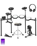 Ktaxon Electric Drum Kit, Electronic Drum Kit with USB MIDI, Dual Power Modes, 3 Smart Coaching,...