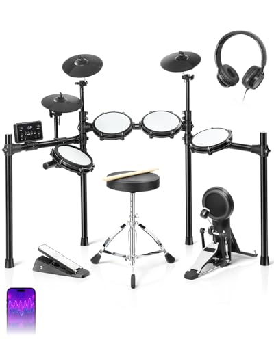 Ktaxon Electric Drum Set, Electronic Drum Set with USB MIDI, Dual Power Modes, 3 Smart Coaching...