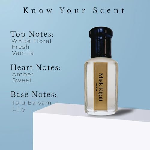 Image of Misk Rijali | Attar Roll-On | Long Lasting | Musk, Floral, Woody Scent with Fresh and Elegant Notes | Ideal for Men & Women | Non-Alcoholic | 6ml