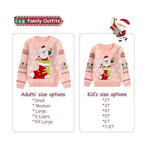 Image of Simplee kids Family Matching Christmas Sweaters, Ugly Pullover, 2T-2XL