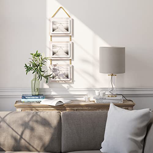 Rustic Picture Frames Collage Wall Decor - Farmhouse Frames For Three 5X7 Photos - Beautiful Farmhouse Wall Decor That Adds A Rustic Touch To Your Home - Perfect For Family Photos And Memories! (Grey/White) #TOP2