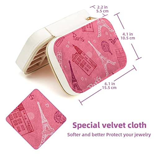 Portefeuille à bijoux zippé rose idéal pour voyager avec vos bagues - 6
