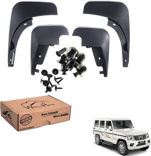 Image of WolkomHome Mud Flap Compatible with Bolero 2023 - Durable Splash Guards for Car Exterior Protection