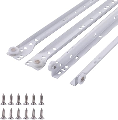 Diapositivas de cajón de montaje inferior de acero con revestimiento blanco de 12 pulgadas