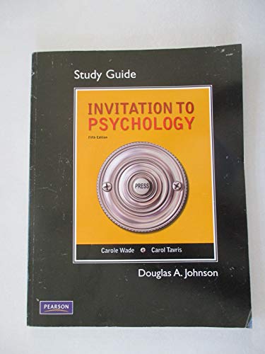 Study Guide for Invitation to Psychology