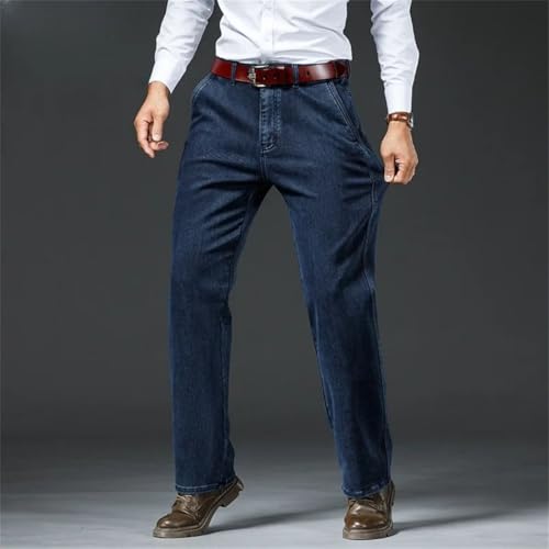 Men's Loose Fit Straight Leg Jeans Streetwear Casual Mid-Rise Thick Denim Comfort Pants for Spring3