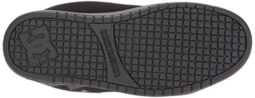DC Men's Court Graffik Casual Low Top Skate Shoe Sneaker, Black/Heather Grey SE, 9