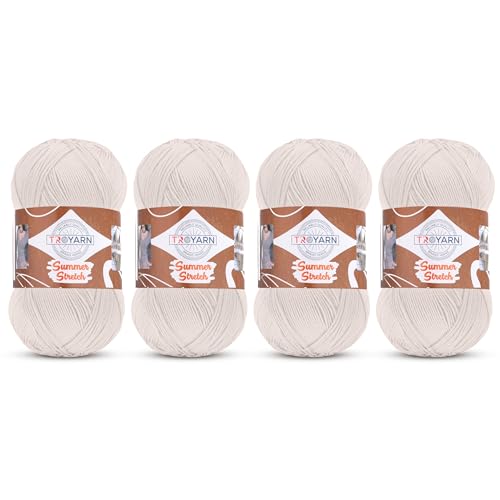 Troyarn Summer Stretch Acrylic Yarn for Crocheting - 4 Skeins