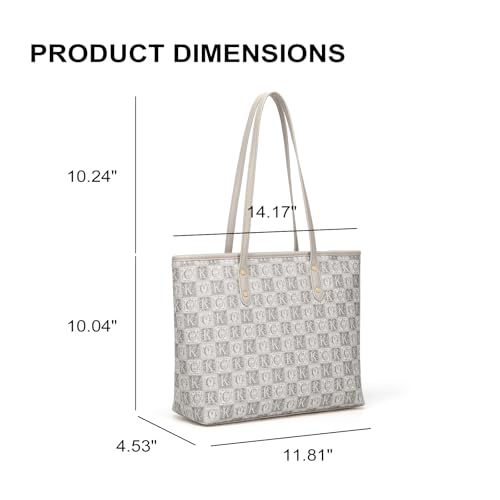 Bolso Tote de trabajo para mujer cuero ligero con cremallera miniatura 3