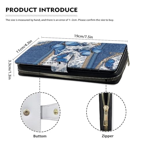 Image of COEQINE Ladies Wallets Pink Leopard Heart Black Printed Leather Phone Long Clutch Purses Check Coin Change Holder