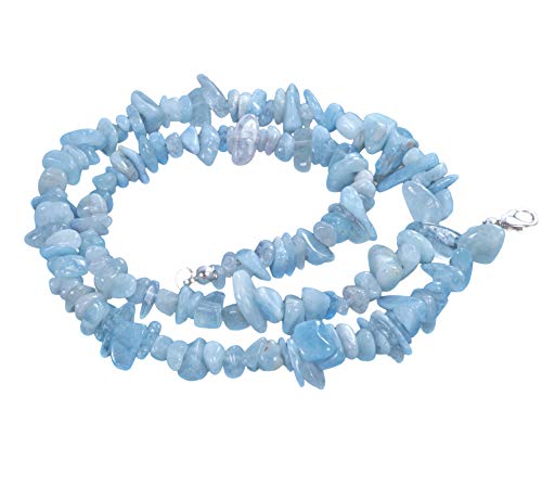 Preisvergleich Produktbild Lebensquelle Plus Aquamarin Splitterkette mit Verschluss 45 cm