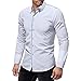 DGHM-JLMY Men's Dress Shirt Fashion Button Up Shirt Trend Slim Casual Long Sleeves Slim Fit Casual Contrast Button Down Shirt (White,XX-Large)