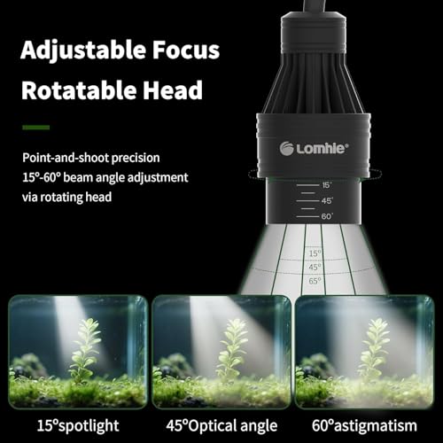 Image of Lominie LED Aquarium Light Full Spectrum 15-60 Adjustable Aquarium Focus Light Spotlight for Saltwater Freshwater Fish Tank（A15 Freshwater /Saltwater）