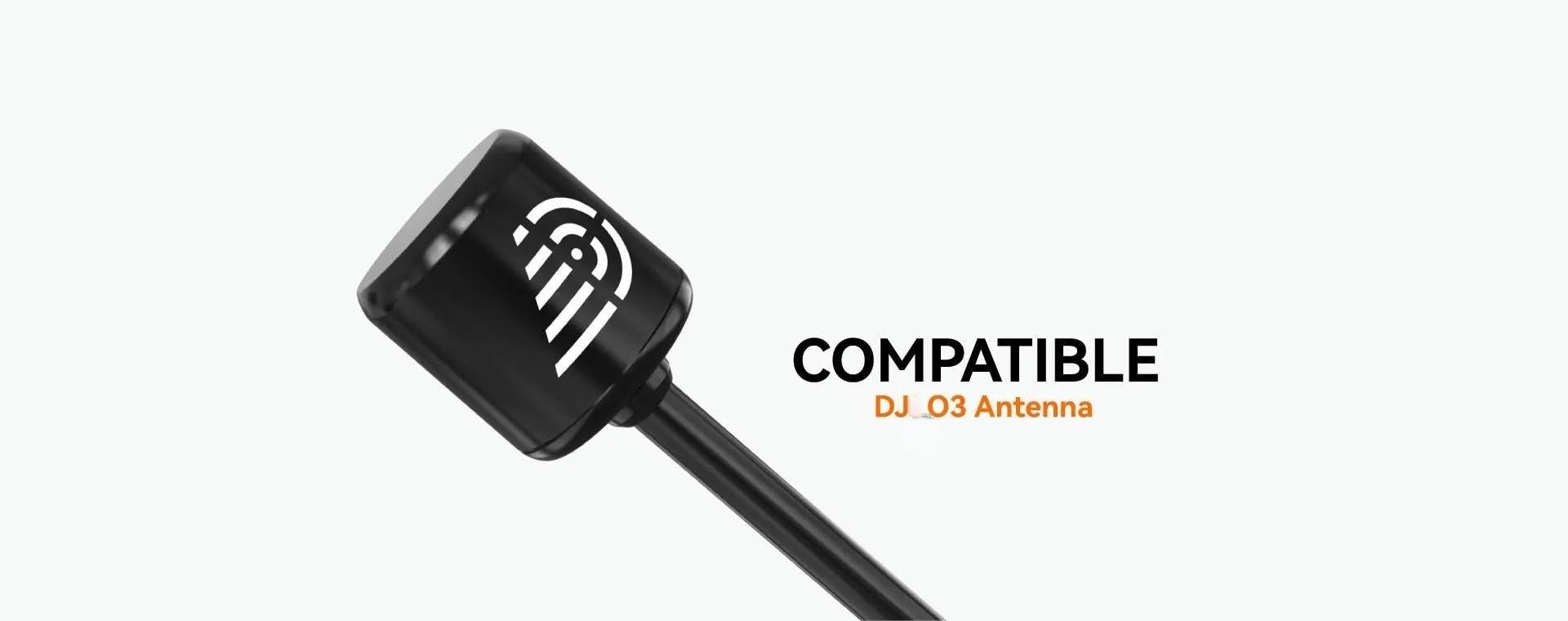 O3 - Antenna doppia da 5,8 GHz, lunghezza 170 mm, interfaccia UFL/IPEX, adattata all'unità d'aria O3, accessori per Runcam compatibile DJ I O3 (1 pezzo, nero-O3)