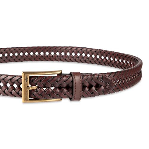 Dockers Men's Leather Braided Casual and Dress Belt,Brown,36 - image 3