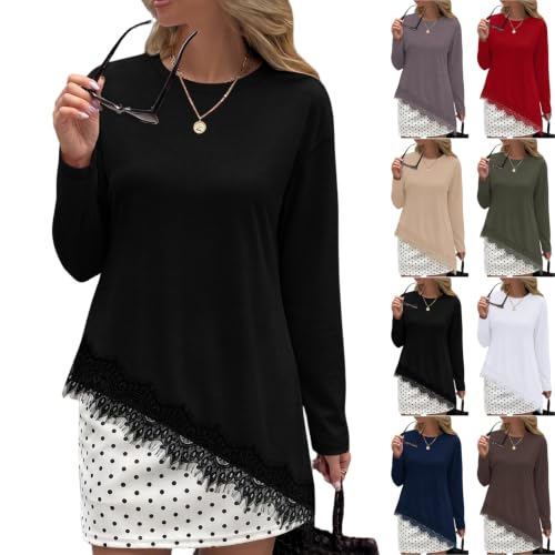 Lace Blouses for Women Trendy Relaxed Fit Lightweight Y2K Fall Tops - image 1