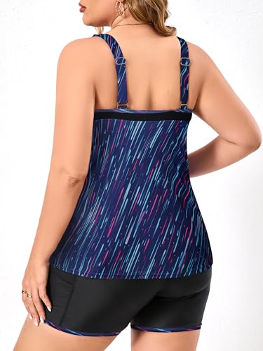 Women's Plus Size Tankini Swimsuits Modest Two Piece Bathing Suits with Pockets Boy Shorts for Tummy Control 20252