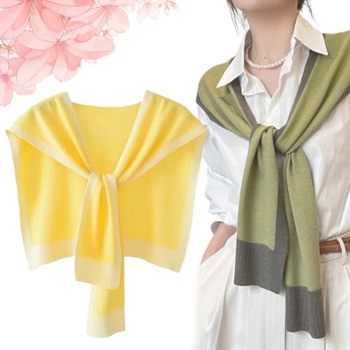 2025 New Women's Colorblock Shawls, Shawl Wraps for Women Summer, Knit Poncho Travel Casual Shawl Wraps