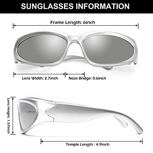 Wrap Around Fashion Sunglasses for Men Women Swift Oval Gold Sunglasses Sport Shades Glasses Eyeglasses White4
