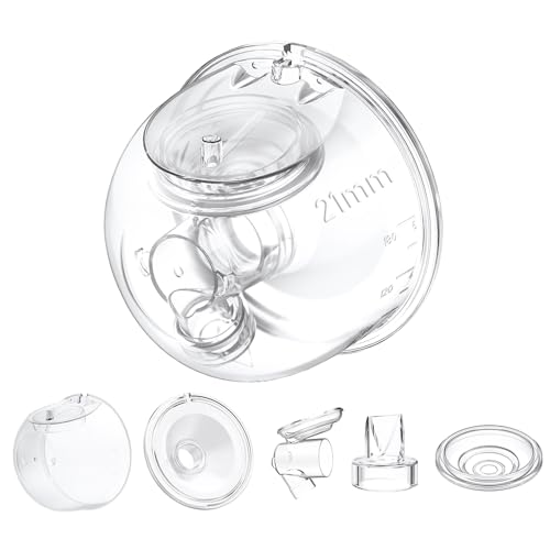 Image of One Full Set Milk Collector Cup 21mm Only Compatible with Momcozy S12 Pro/S9 Pro Breast Pump NOT for S9/S12, S12 Pro/S9 Pro Wearable Breast Pump Replacement Parts with 21mm Flange