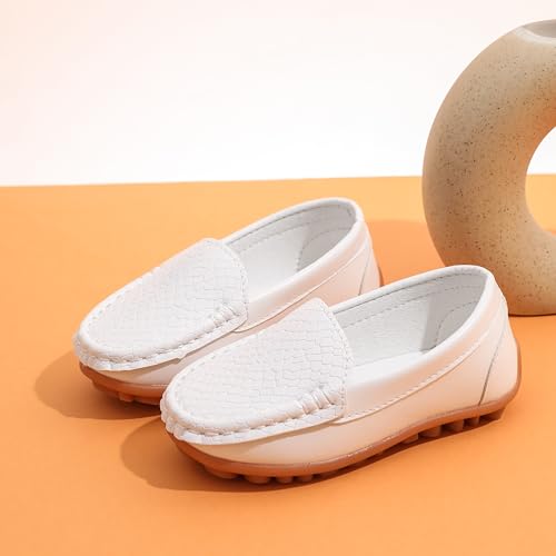 Image of Boys Loafers PU Leather Slip-On Toddler Dress Shoes Non-Slip Sole Kids Moccasins for School Events and Daily Wear