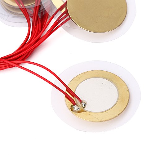Image of 20PCS 35mm Prewired Piezo Elements Buzzer Sounder Sensor Trigger Drum Disc
