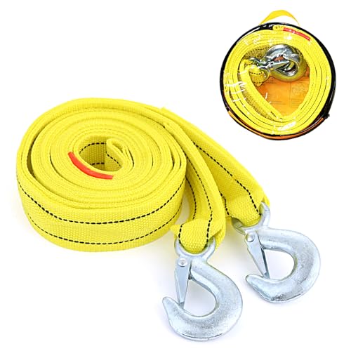 FEMONGY corde de remorquage de voiture, 4 mètres 5 tonnes (11 000 lb) sangle de remorquage de voiture Avec bandes réfléchissantes, remorquage vélo enfant, corde de remorquage vélo - Corde de