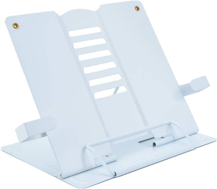 NEAR STOP Book Stand for Reading, Adjustable Reading Rest Holder, Portable Adjustable Reading Rest Holder Cookbook Document Holder for Home Office School (1 PCS) (Milk White)