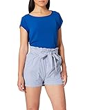 ONLY Damen Onlsmilla Stripe Belt Dnm Noos Shorts, Mehrfarbig (Medium Blue Denim Stripes: W/Stripes), M EU