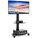 Produktbild RFIVER TV Ständer Rollbar TV Rollwagen Fernsehständer mit Rollen für 27-65 Zoll Flach & Curved Fernseher Schwenkbar Höhenverstellbar mit 2 Platten bis zu 50kg max VESA 400x400mm