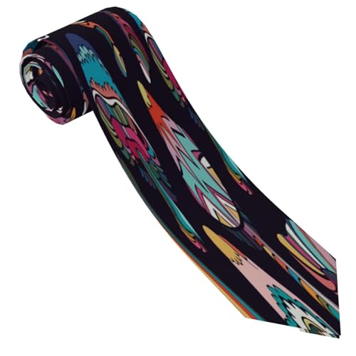 Boho Bohemian Mushroom Men'S Classic Silk Smooth Tie, Suitable For Pairing With Formal Occasions3