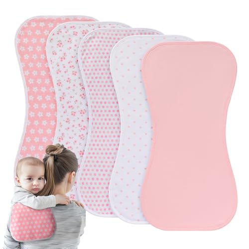 Image of sleepyturtle 5 Pack Waterproof Baby Burp Cloths Extra Absorbent and Soft