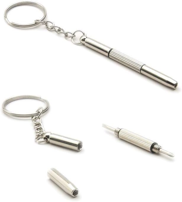 Repair Tool 3 in 1 Mini Stainless Steel Screwdriver Keychain Eyeglass Repair kit - 3 Pack SCREWDRIVER for Optical/Glasses/Eyeglass Frames/Sunglasses/Jewellery/Watches Fix Glasses, Change Watch, Laptop