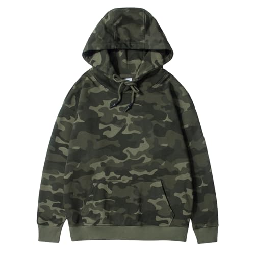 Sudadera con capucha para hombre de camuflaje y ajuste holgado