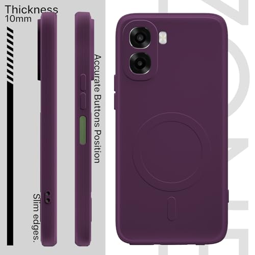Image of Outlouders Back Cover for Oppo A6X 5G Soft Matte Silicone Cover with Slim Fit | Mag-Safe Logo (Not Mag-Safe Compatible) | Shockproof | Camera Protection Bumper Case (Purple)