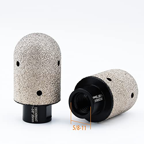 1-3/8 Inch Diamond Finger Milling Bits Ball End, 35Mm Dry Core Drill Bit With 5/8-11 Thread And 3/8” Hex Adapter For Angle Grinders And Drills To Enlarge, Shape Holes In Porcelain Tile Ceramic Granite #TOP3