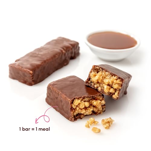 Shake That Weight Crispy Caramel Meal Bars, 15g Protein, Gluten-Free, Low Sugar Meal Replacement Bars for Weight Loss, High Fibre, Vegetarian