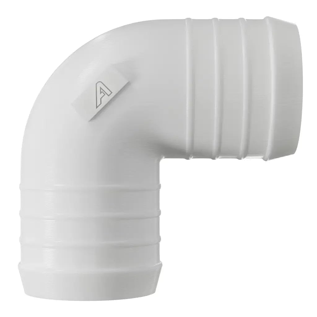 57mm 90 Degree Barbed Plastic Hose Elbow Joiner Connector White
