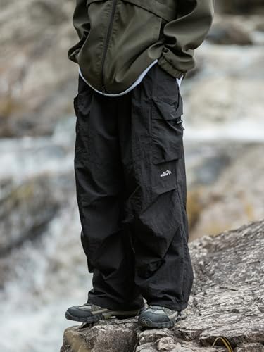 Mens's Baggy Cargo Pants Casual Parachute Pants Loose Fit Hip Hop Harme Lightweight Water Resistant Pants with Pockets3
