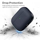 ACRONIX Pokrywa na AirPods Pro 3 2025, w miękkim TPU, z rzemieniem, design dotykowy w skórze, faktura drzewa Airpods Pro 3, niebieski francuski