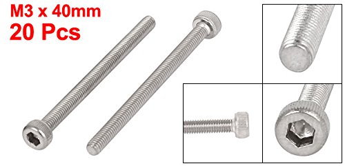 m3 x 40 mm 0.5 mm passo bulloni presa testa chiave esagonale viti 30Pcs m3 x 40 mm 0.5 mm passo bulloni presa testa chiave esagonale viti 30Pcs