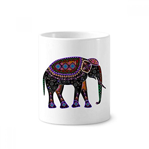 Tasse blanche céramique éléphant coloré 350ml et pot à stylo original